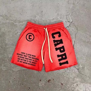 Streetwear d'été pour hommes personnalisés short de survêtement en coton éponge français délavé au soleil à l'acide délavé avec motif solide Style décontracté - Product Image 5