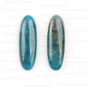 Apatite bleue naturelle de qualité supérieure 10x30mm Long ovale dos plat calibré Cabochon en vrac pierres précieuses fabrication de bijoux fournisseur en vrac - Product Image 5