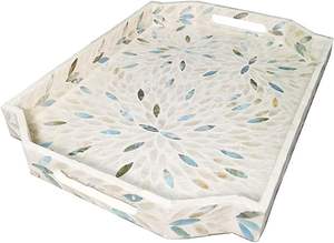 Bandeja con incrustaciones de madreperla, la mejor opción, placas de cargador, variedad de diseños OEM, bandeja de servicio de Ramadán personalizada - Product Image 5