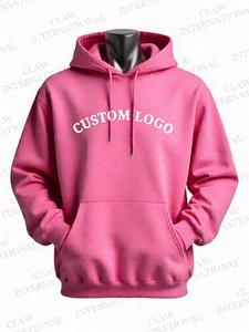 Vente en gros Pull à capuche unisexe 100% coton molleton d'hiver à motif solide imprimé personnalisé avec option de logo thermique pour hommes - Product Image 2
