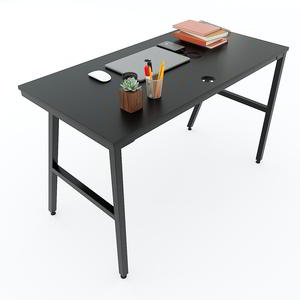 Minimalist 120x60x75cm <b>Computer</b> <b>Desk</b> with Trapez 2 Iron Legs & Built-in Bookshelf Assembled Required SPD68145 - Product Image 3