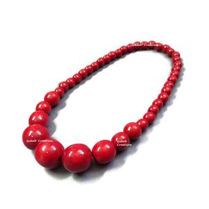 Handmade Wooden Big Bold <b>Bead</b> Statement Necklace Chunky Natural <b>Wood</b> Jewelry for Womens Boho and Ethnic Fashion Style - Product Image 3