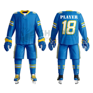 Üst 2025 erkek yüksek kalite 100% Polyester buz hokeyi giymek için ucuz fiyat ile yeni son tasarım spor forması setleri satış - Product Image 3