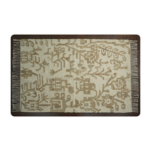 Alfombra minimalista moderna hecha a mano de yute de felpa para exteriores, alfombra lavable de origen ético duradera con máximo impacto - Product Image 1