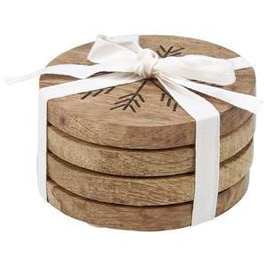 Ensemble de dessous-de-verre en bois de style moderne offrant un support fiable pour les tasses, les verres et les mugs - Product Image 1