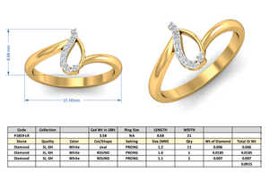 แหวนทอง18K ประดับเพทายสีขาวหรูหราทำด้วยมือทันสมัย - Product Image 6