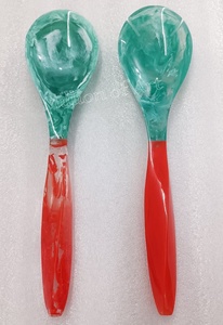 Juego de Servidores de Ensalada de Resina Azul de Lujo Moderno, Ecológico, Apto para Lavavajillas, Microondas y Horno, Nuevo Diseño, Utensilios de Cocina para el Hogar - Product Image 2