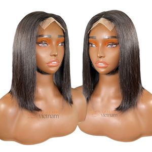 Perruques en dentelle suisse 2x6 2x4 en gros, perruques courtes en cheveux humains, super double trame, cheveux vierges Remy, fermeture Kim K - Product Image 1