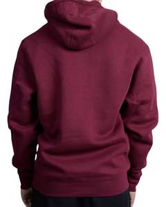 Sweat-shirt unisexe surdimensionné en molleton bordeaux, en coton teint uni, avec poche kangourou, idéal pour l'hiver - Product Image 3