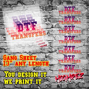 Feuilles de transfert DTF HighRez Glitter pour impression par transfert 22''x72'' – Transferts sur feuilles groupées haute visibilité - Product Image 1