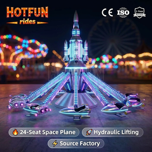 Manège Certifié par le Fabricant, 24 Places, Manèges d'Avion à Commande Individuelle pour Parc d'Attractions, Manèges d'Avion Électriques Sûrs - Product Image 2