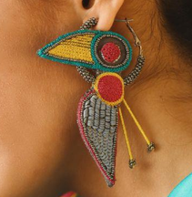 ต่างหูผ้าฝ้ายปักมือ ต่างหูประดับลูกปัดหลากหลายแบบ ต่างหูสำหรับผู้หญิงสำหรับงานเทศกาลและงานปาร์ตี้ ราคาดีที่สุด ต่างหูลูกปัด - Product Image 4