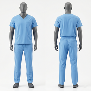 Medical <b>Scrub</b> Uniform V Neck Multi Pocket <b>Set</b> Custom Logo <b>Scrub</b> <b>Set</b> - Product Image 4
