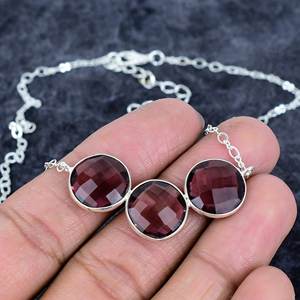 925 Silver Plated Trendy Link Chain <b>Necklace</b> for Women Pink Amethyst Shape Engagement Party Anniversary Gifts - Product Image 2