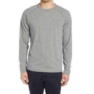 T-shirt à manches longues pour homme en coton 100% de haute qualité, poids lourd, imprimé sur mesure, brodé, t-shirt uni vierge, polyester-coton - Product Image 1