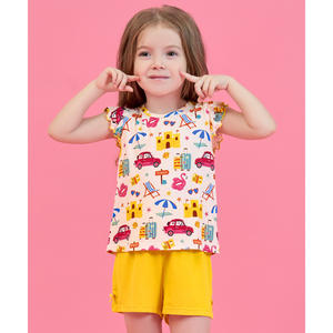 Conjuntos Cortos de Tela de Bambú para Niñas Pequeñas, Ropa de Uso Diario - Product Image 6