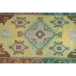 Alfombra de lana marrón amarilla estilo bohemio 1,9X3,3 pies tejido plano turco patrón de retazos de área grande para pasillo adolescente alfombra rectangular para habitación - Product Image 5