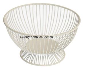 Panier à fruits en fer à volutes à double couche avec caractéristiques artisanales et finition antique pour le rangement des étagères de cuisine - Product Image 1