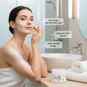 Mascarilla facial antiarrugas orgánica Glee Impex con ácido hialurónico |   Paquete Familiar Jumbo en Polvo para Todo Tipo de Piel - Product Image 4