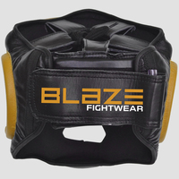 Casque de protection pour la tête en cuir de vachette de qualité supérieure pour MMA, casque de sparring, tissu à séchage rapide, équipement de protection BLAZE FIGHT GEAR, boxe