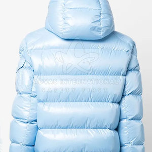 Femmes hiver extérieur épais bulle veste capuche fermeture à glissière respirant Polyester/Nylon doublure tricoté personnalisable haute - Product Image 4