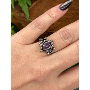 Amethyst <b>Crystal</b> Silver & 181K Gold Plated Adjustable <b>Ring</b>-Luxury Christian Gemstone <b>Rings</b> for Wedding Party Anniversary Gifts - Product Image 1