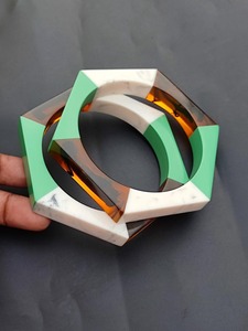 กำไลข้อมือเรซินใหม่กำไลข้อมือสตรีมีเสน่ห์แบบเรียบง่ายชุดปาร์ตี้กำไลข้อมือเทียมแฟชั่นหินอ่อนกำไลข้อมือเครื่องประดับอะคริลิค - Product Image 4