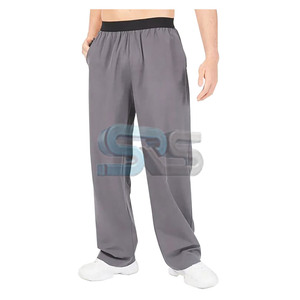 High Quality Washed <b>Men's</b> Pants Flared Sweatpants With Side Pockets Casual Cotton Joggers Loose Fit Streetwear Style For Winter - Product Image 1