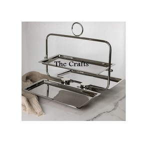 Soporte de pastel de tamaño personalizado de color plateado Bandeja plegable Soporte de pastel de acero inoxidable de calidad de lujo a granel - Product Image 2