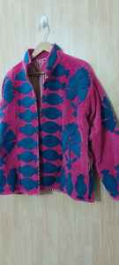 Chaqueta de Terciopelo Indio, Estilo Bohemio Hippie, Unisex, Bordado a Mano Suzani, Ropa de Fiesta para Mujer, para Primavera y Otoño - Product Image 6