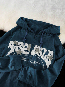 Haute qualité personnalisé 100% coton hommes sweat à capuche zippé unisexe Street Style recadrée sweat à capuche thermique poids lourd 100 GSM motif solide - Product Image 5