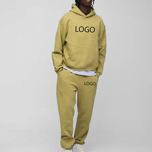 Ensemble survêtement pour homme en coton surdimensionné à épaules tombantes, pantalon et sweat-shirt, streetwear, survêtement pour homme - Product Image 5