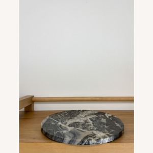 หินอ่อนกลมเสิร์ฟชีสบอร์ดเขียงหินอ่อนสีเทา - Product Image 3