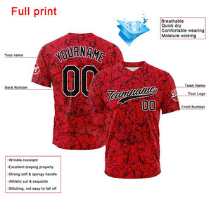 Maillots de baseball personnalisés en gros, 100% polyester, séchage rapide, respirant, anti-UV, évacuation de l'humidité, col en V, uniformes d'équipe - Product Image 3