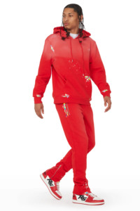 Chándal térmico de sublimación Vintage rojo para hombre, cómodo, transpirable, de talla grande, Sudadera con capucha de invierno, conjunto de dos piezas para correr, lo más nuevo - Product Image 6