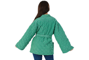 Chaqueta de invierno para mujer, ropa de mujer, chaqueta India hecha a mano, abrigo sólido acolchado de algodón, abrigos acolchados Vintage con 2 bolsillos delanteros - Product Image 5