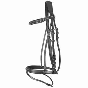 Brida para Caballo SidePull de Cuero Negro Personalizable de Alta Calidad Fabricada en India - Product Image 1