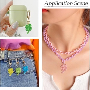 จี้เรซิ่นรูปใบโคลเวอร์สี่แฉก เครื่องรางนำโชคสำหรับงาน DIY ทำต่างหู สร้อยคอ สร้อยข้อมือ เครื่องประดับ - Product Image 6