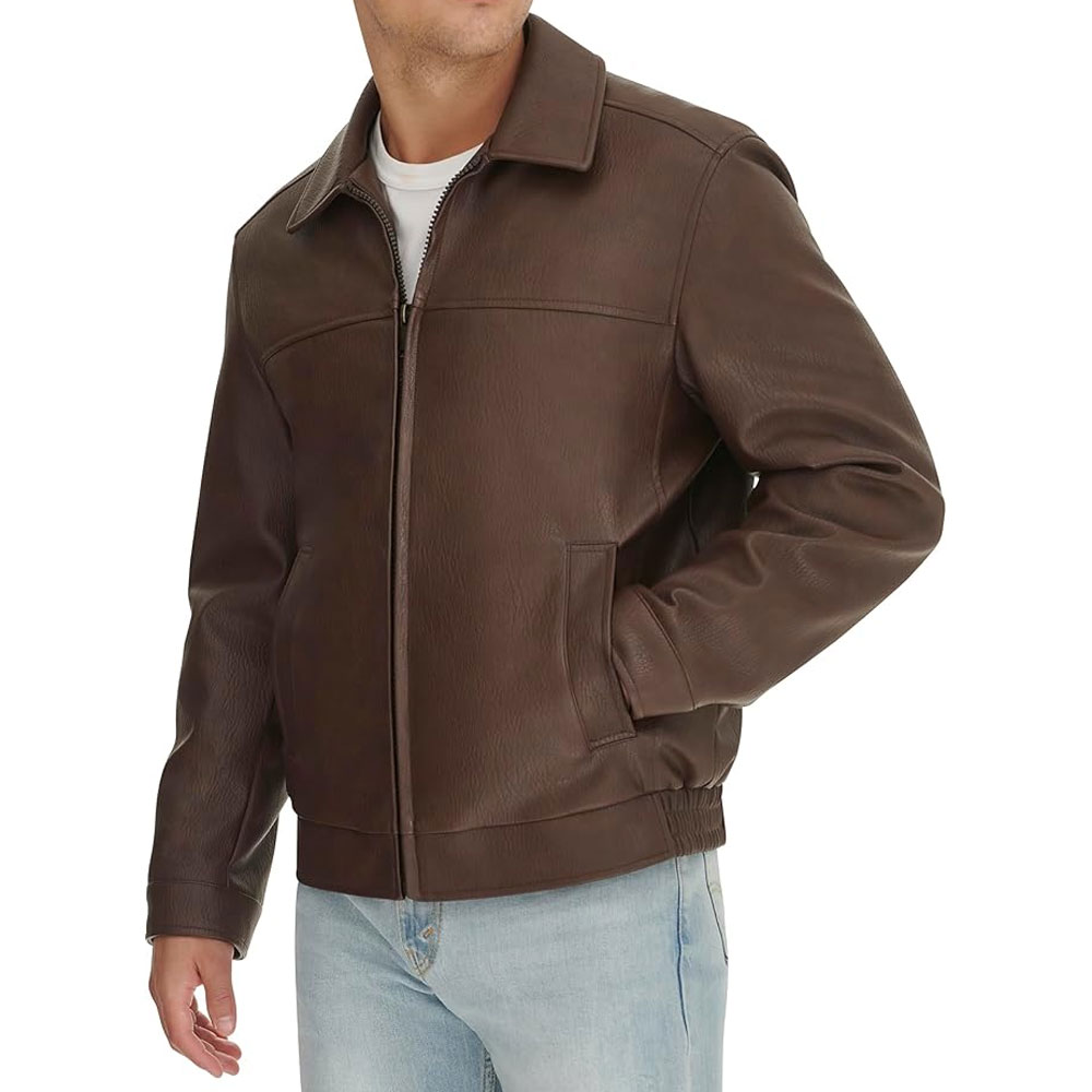 Pig Skin Leather Jacket - Men's Winter Racer Style