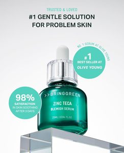 BRINGGREEN Zinc Teca 1.2% BLEMISH SERUM 25mL Cuidado DE LA PIEL coreano Minimización de poros Calmante Ampolla de hidratación profunda - Product Image 2
