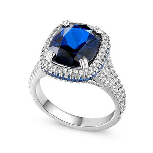 Bague de fiançailles Jeulia en argent sterling avec saphir rose taille coussin 14 carats et halo - Product Image 4