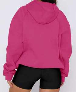 Sweat à capuche pour femme en molleton doux et chaud 100% coton, manches longues, lavage à l'acide, confortable, décontracté, mode d'hiver, poche en polaire - Product Image 2