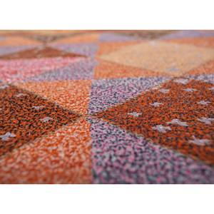 Tapis géométrique rectangulaire en laine et soie de bambou noué à la main Freedom Manchaha Rouge Orange pour la maison et le couloir - Product Image 3