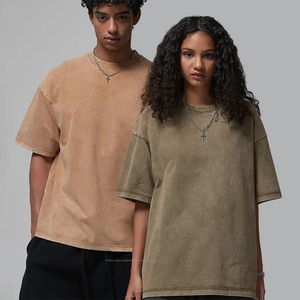 เสื้อยืดผ้าฝ้ายวินเทจสะพายไหล่สำหรับผู้ชายเสื้อยืดโอเวอร์ไซซ์ทรงหลวมโอเวอร์ไซซ์ซักได้น้ำหนักมาก - Product Image 2