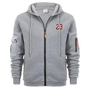 เสื้อสเวตเตอร์ทรงหลวมมีฮู้ดสำหรับผู้ชาย, เสื้อแจ็กเก็ตวิ่งแฟชั่นใหม่มีซิปพิมพ์ลาย23แบบมีฮู้ดสำหรับฤดูใบไม้ร่วงฤดูหนาว - Product Image 3