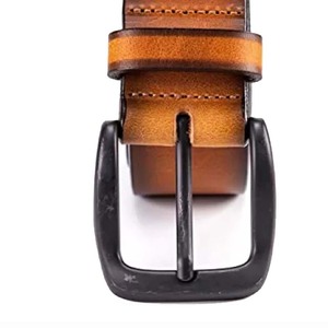 Cinturón de Vestir de Cuero Vacuno de Alta Calidad, Hebilla Occidental, Color Sólido Duradero, Personalizable, Precio de Fábrica al por Mayor, Buena Oferta - Product Image 6