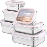 Meilleure qualité étanche rectangulaire en acier inoxydable boîte de rangement des aliments PE Design classique maison cuisine conteneurs de stockage accessoire