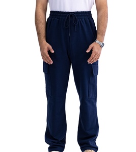 Pantalon cargo en velours côtelé imperméable pour homme avec taille élastique et doublure en polaire - Product Image 1