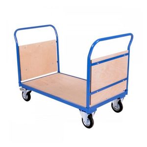 Chariot de stockage industriel à lit plat Chariot de fret en acier enduit de poudre à quatre roues réglable et résistant pour une utilisation en entrepôt industriel - Product Image 3