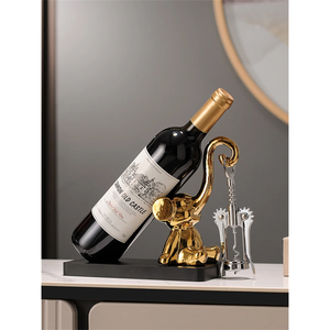 Support à vin en métal autoportant de style vintage moderne, support à bouteilles de vin écologique pour comptoir, fêtes, bacs à boissons, glace - Product Image 6